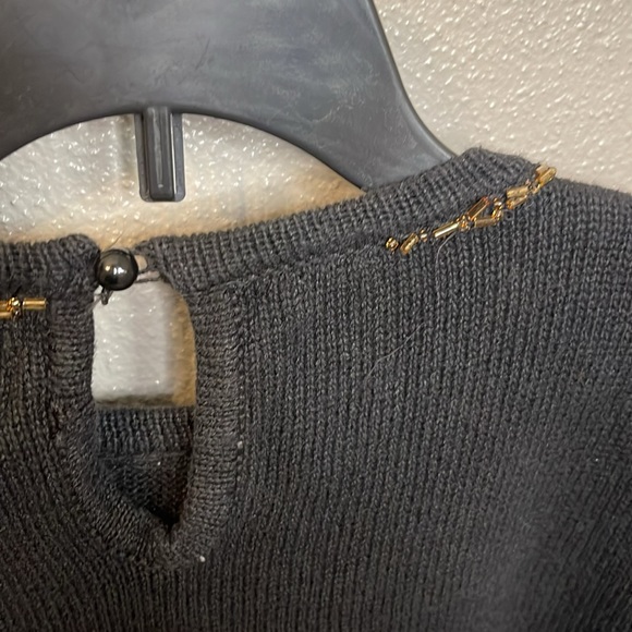 Vintage Celina Yang Knit Gold Beaded Sweater - Picture 4 of 6